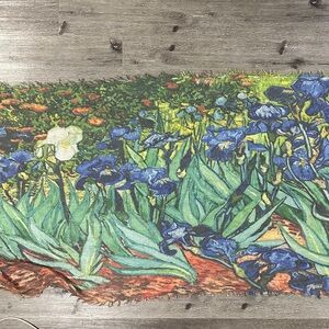New Van Gogh Irises Scarf Artistic Wearable Art Shawl Wrap Lightweight 72”x34”